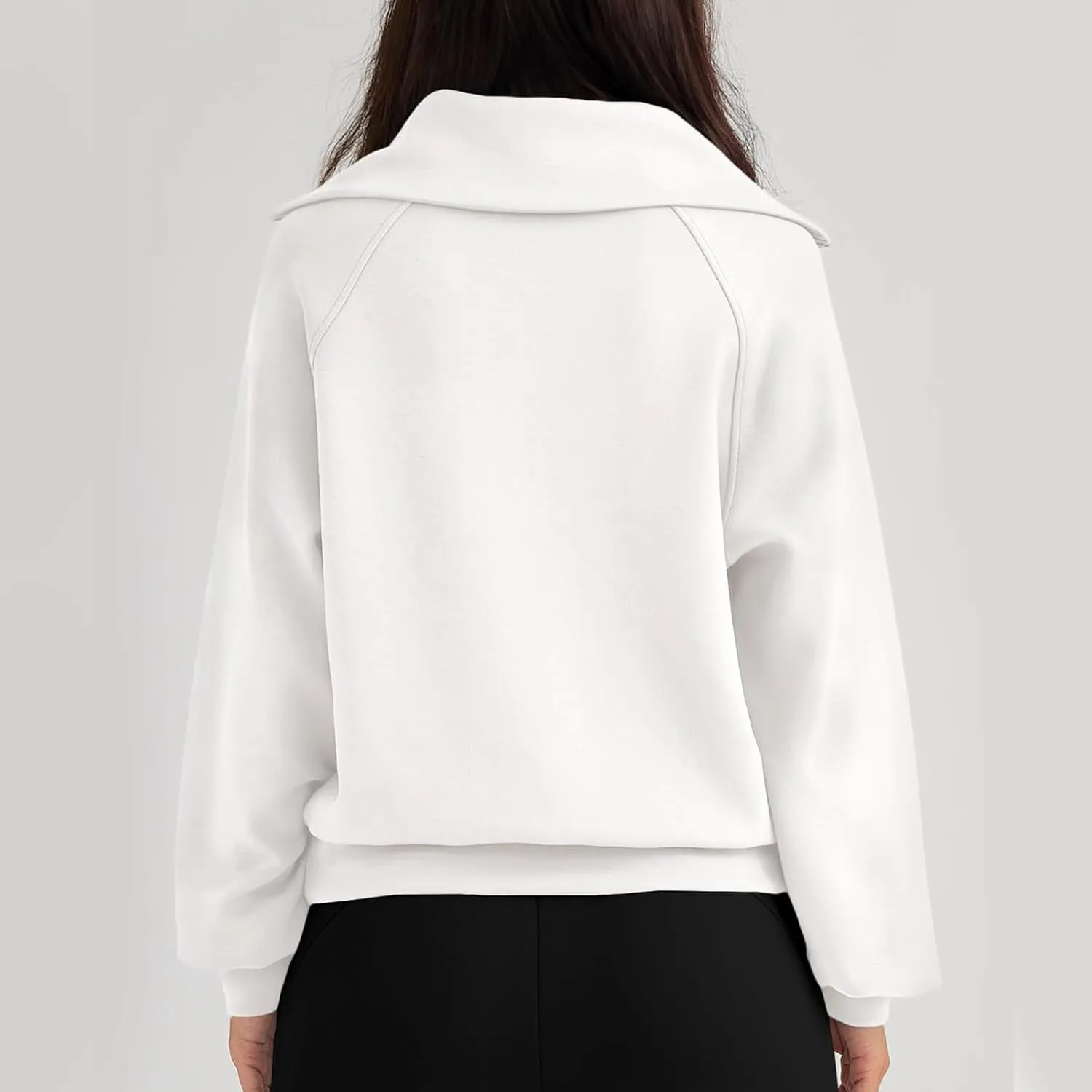 Fleece Half Zip Pullover Women Oversized Quarter Zip Sweatshirt Casual Long Sleeve Fall Sweatshirts Y2k Preppy Clothes