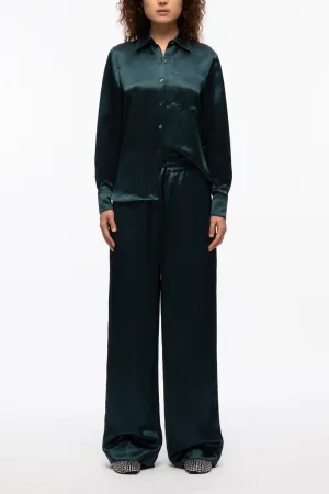 Floral Bouquet Appliqué Sleek Pajama Trousers