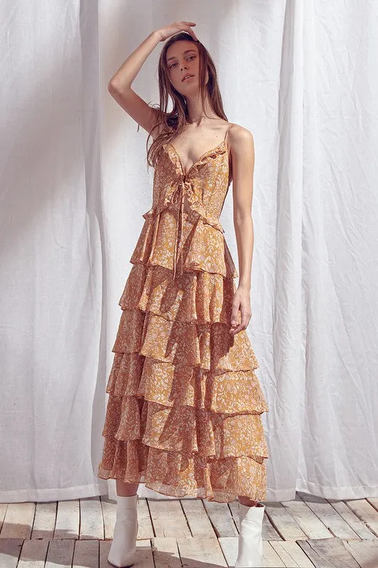 Floral Print Ruffle Dress