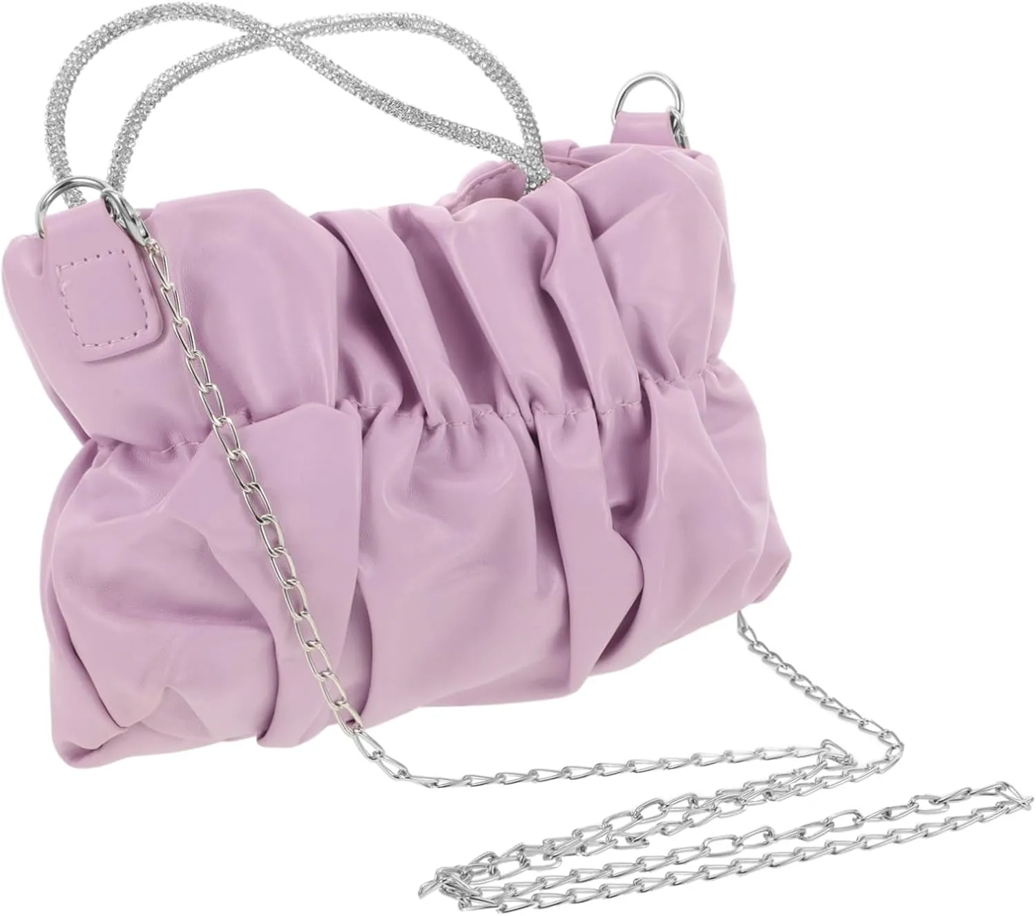 FRCOLOR Pleated Crossbody Bag for Women Ruched Evening Clutch Purse Soft Pu Material