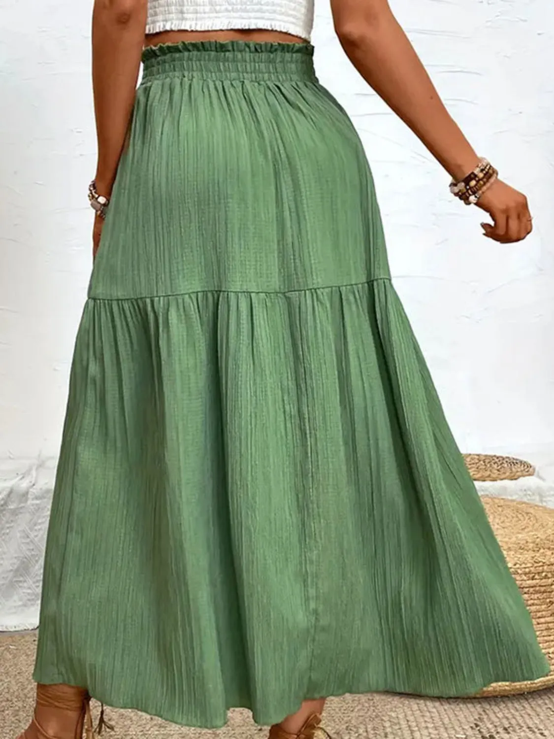 Frill Slit Bohemian Skirt