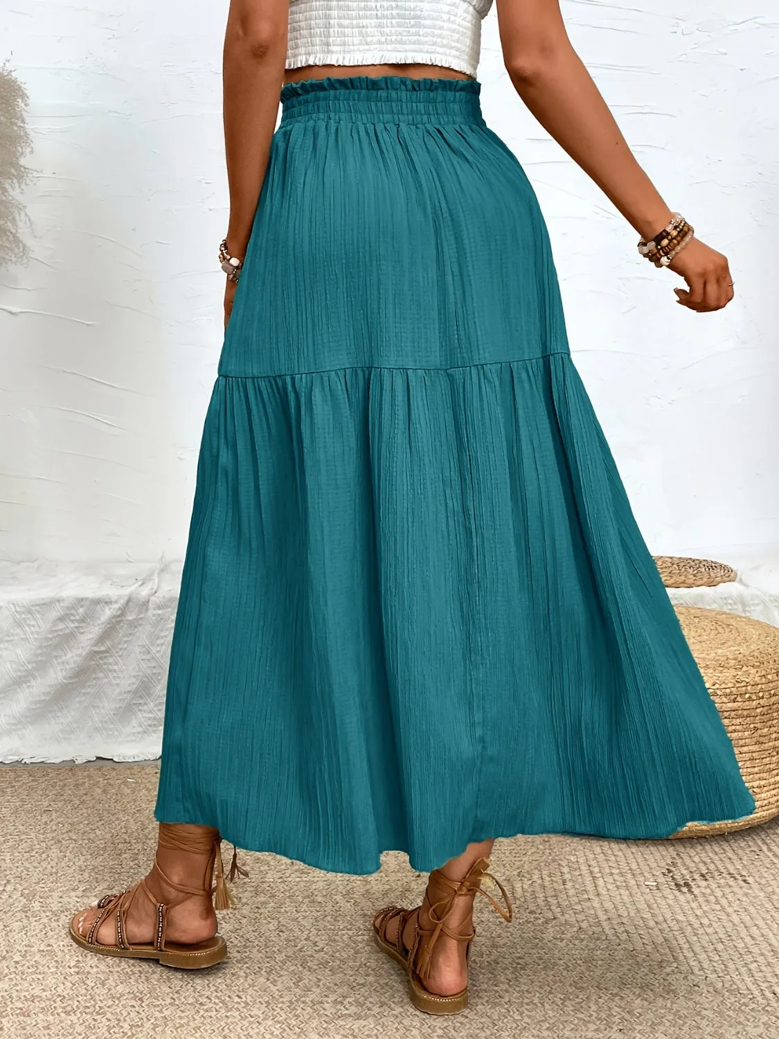 Frill Slit Bohemian Skirt