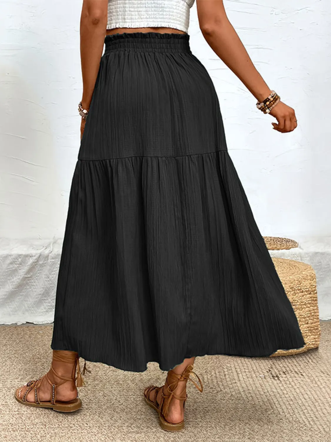 Frill Slit Bohemian Skirt