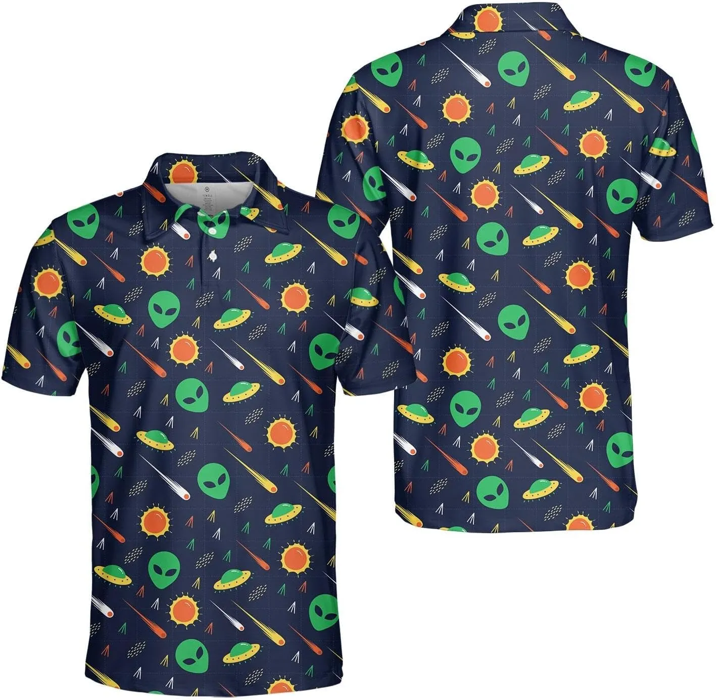 Funny Golf Shirts Dry Fit for Men, Mens Hawaiian Golf Polo Shirt, Mens Golf Polos Golfing