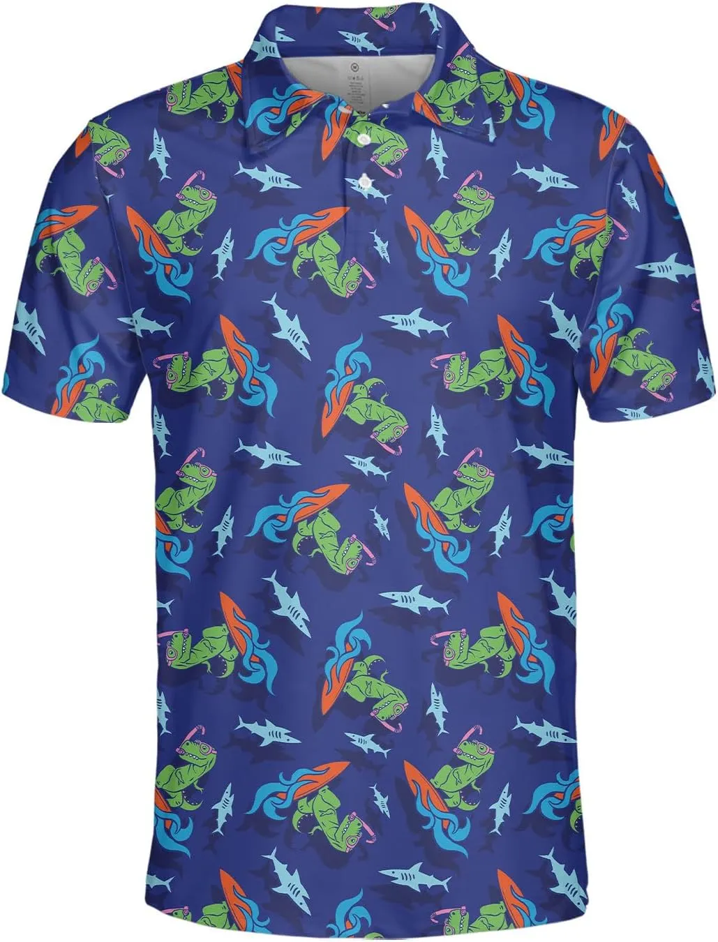Funny Golf Shirts Dry Fit for Men, Mens Hawaiian Golf Polo Shirt, Mens Golf Polos Golfing