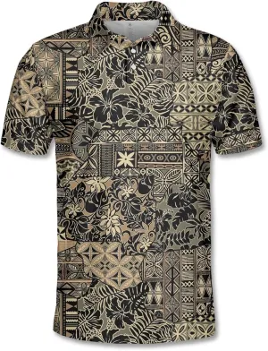 Funny Golf Shirts Dry Fit for Men, Mens Hawaiian Golf Polo Shirt, Mens Golf Polos Golfing