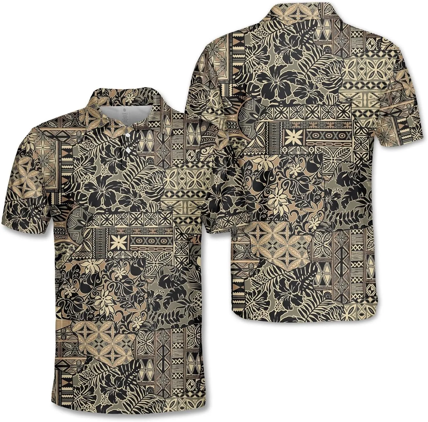 Funny Golf Shirts Dry Fit for Men, Mens Hawaiian Golf Polo Shirt, Mens Golf Polos Golfing