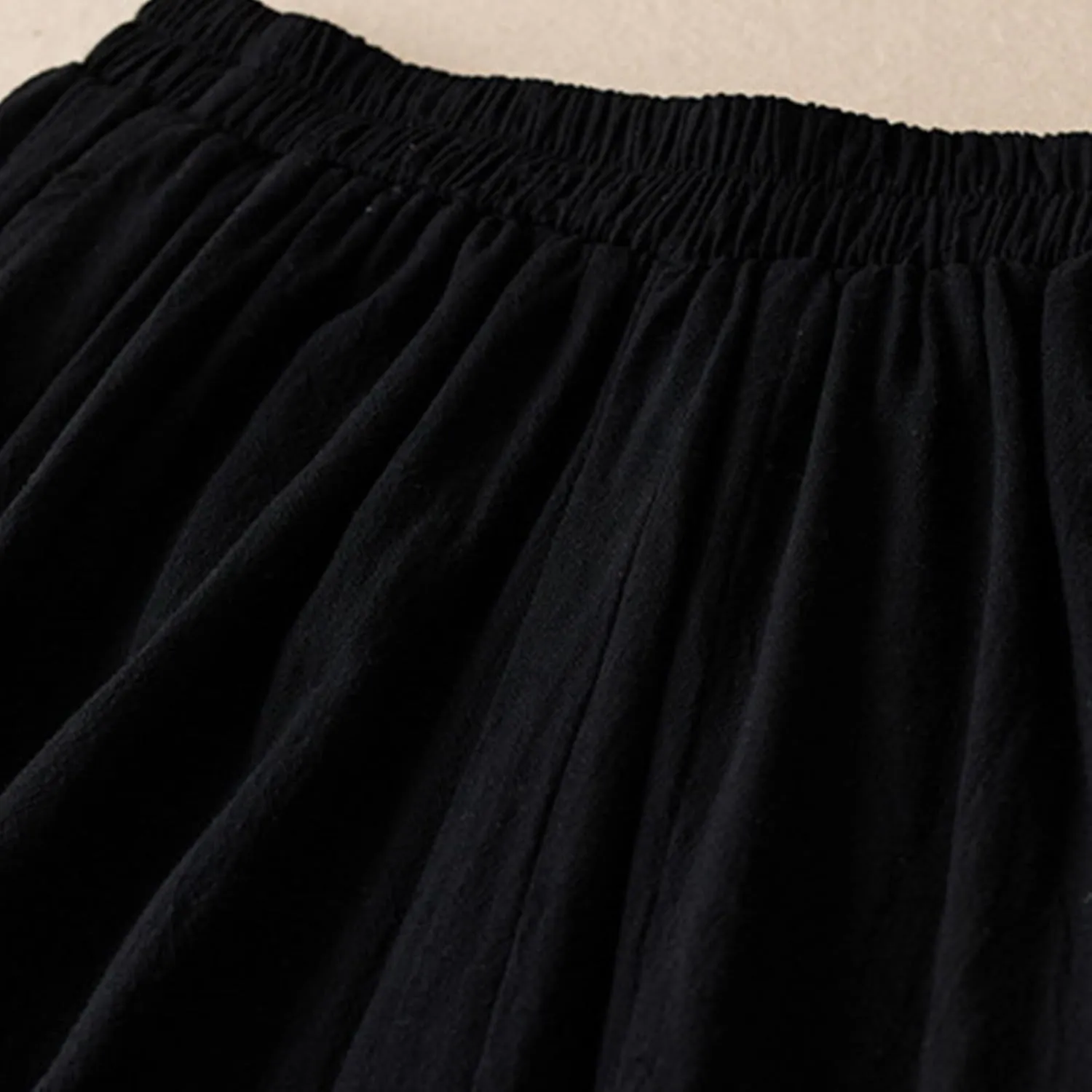 FZYLQY Womens Elastic Waist Linen Trousers with Pockets Loose Wide-Leg Pants for Spring and Summer Casual Comfort Pants