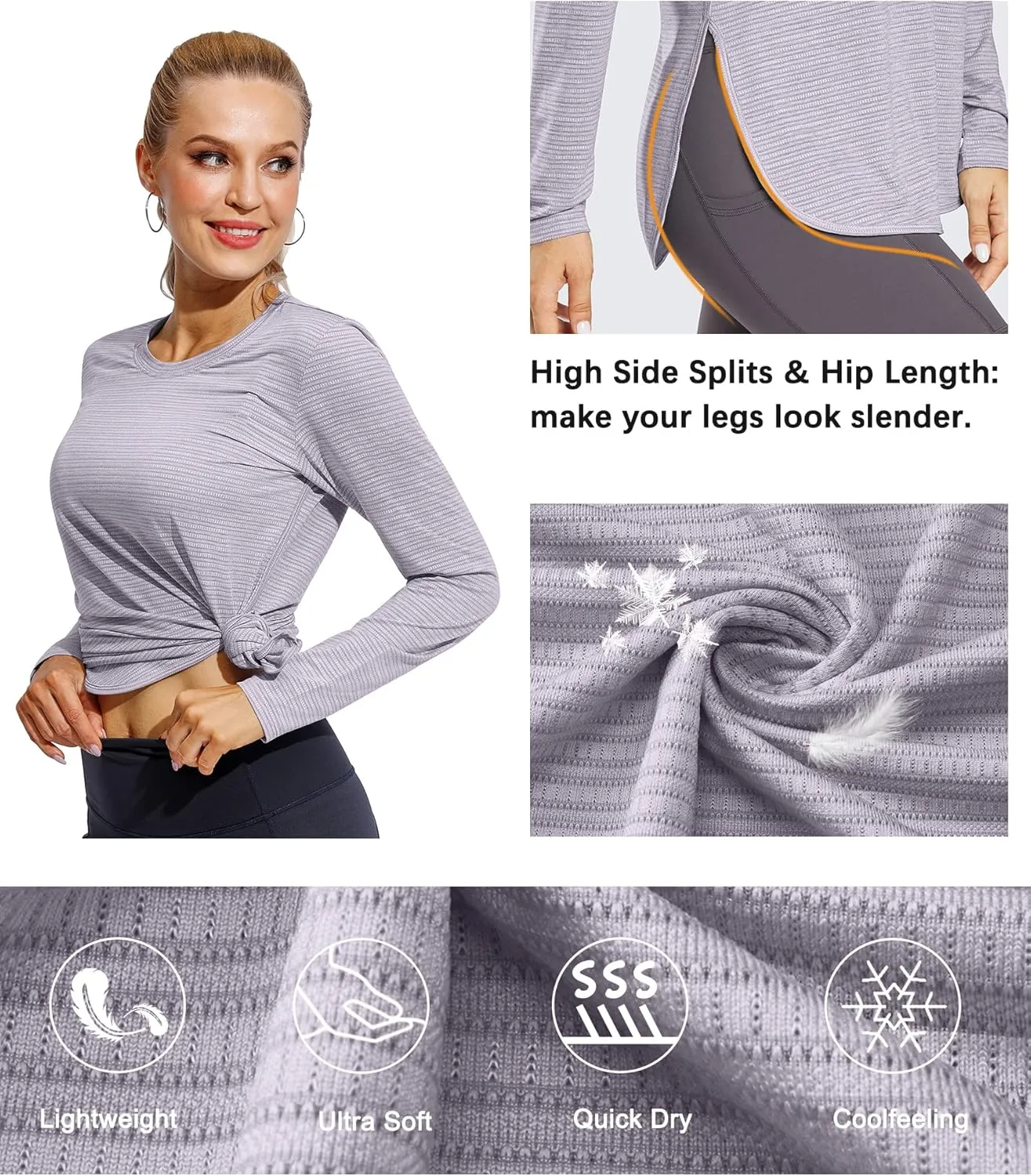 G4Free Women Long Sleeve UV Shirts Quick Dry Moisture Wicking Hiking Shirts Workout Tops for Women