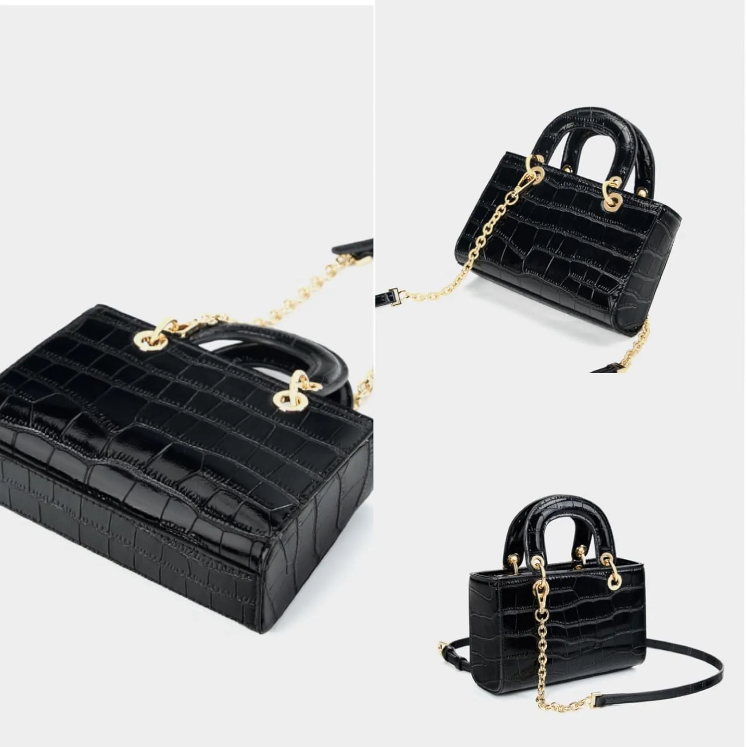 Genuine Leather Handbag for Women, Trendy Shoulder Bag, Crossbody Purse Satchel Handbag with Adjustable Strap