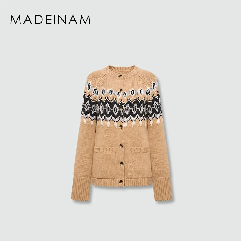 Geometric Wool Cardigan