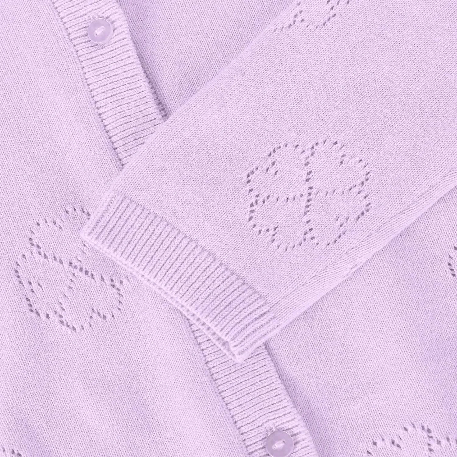 Girls' Cardigan Long Sleeve Shrug Sweater for Kids Cotton Cropped Uniform Knit Outerwear Lucky Clover and Heart