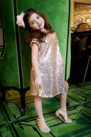 Glamorous Sequin Shift Dress Blush