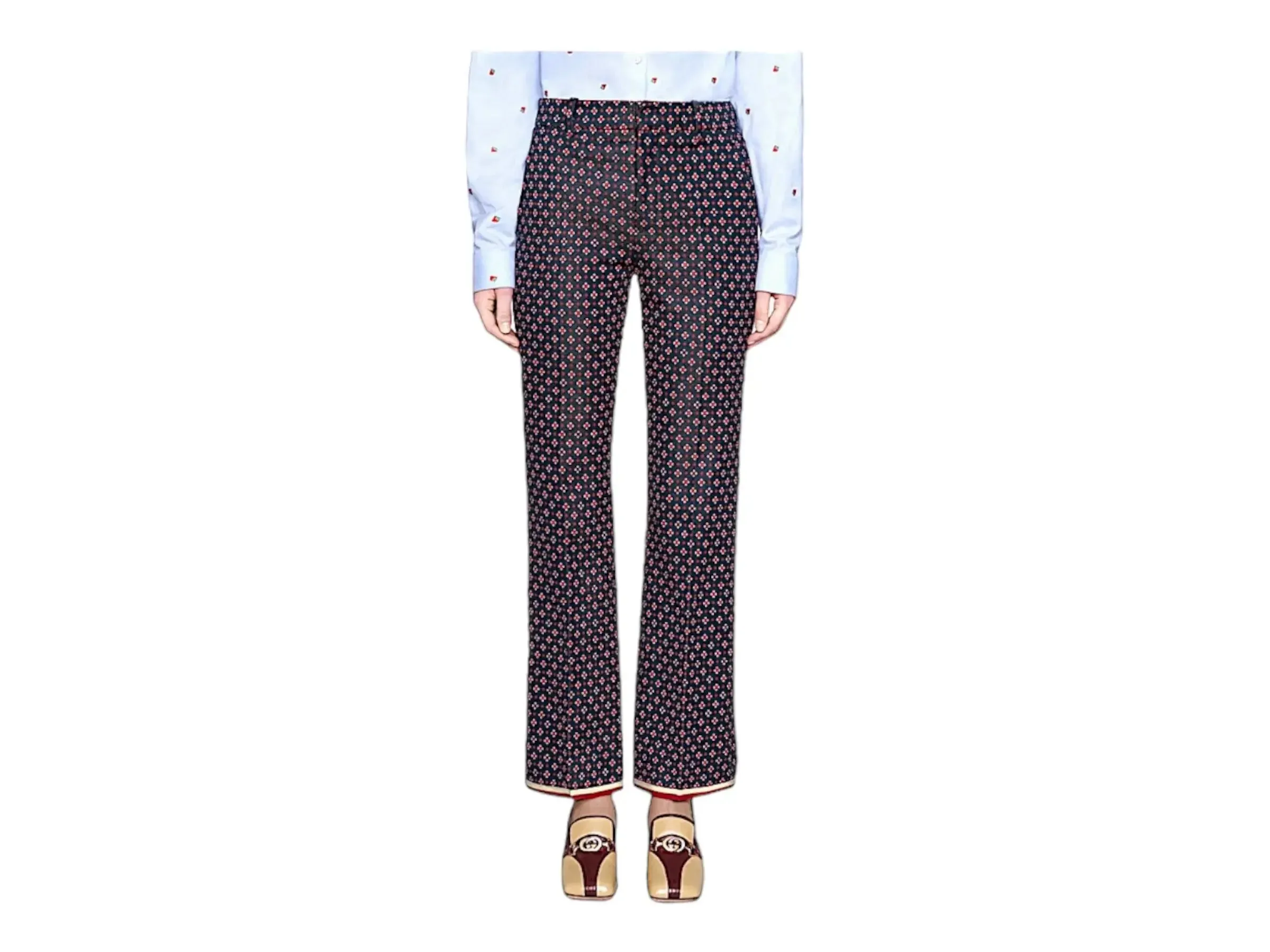 Gucci Geometric G Print Bootcut Trousers