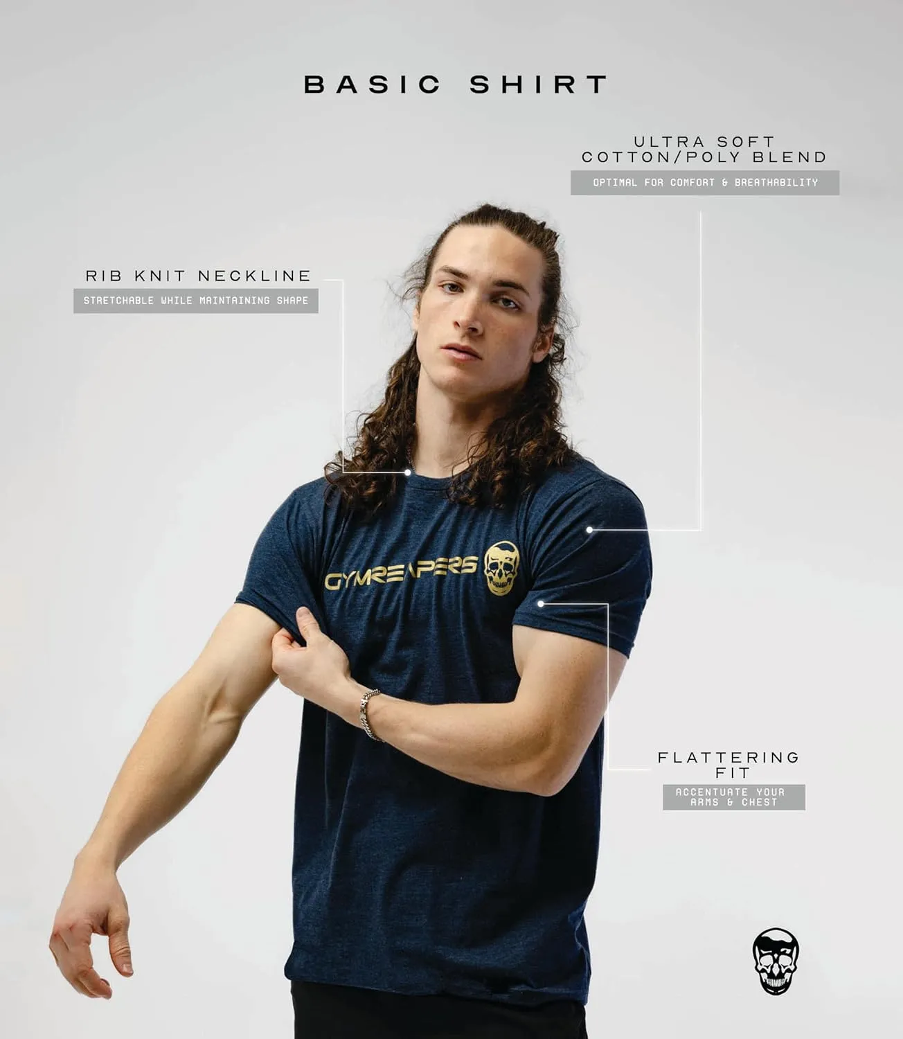 Gymreapers Workout Short Sleeve Shirt Workout T-Shirt for Men Crew Neck Shirts Casual Gym Cotton Everyday Tee