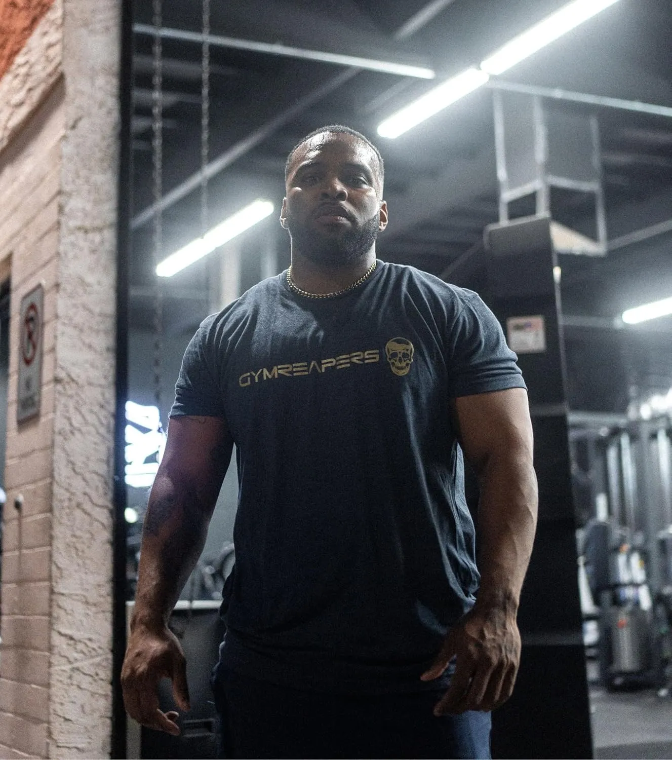 Gymreapers Workout Short Sleeve Shirt Workout T-Shirt for Men Crew Neck Shirts Casual Gym Cotton Everyday Tee