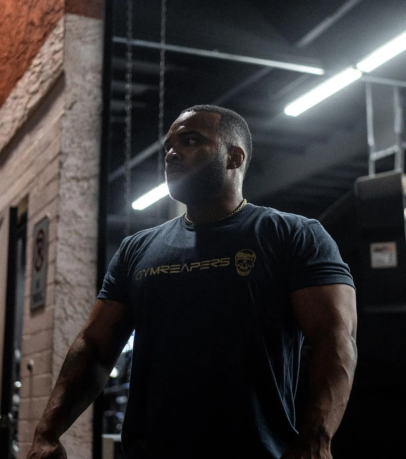 Gymreapers Workout Short Sleeve Shirt Workout T-Shirt for Men Crew Neck Shirts Casual Gym Cotton Everyday Tee