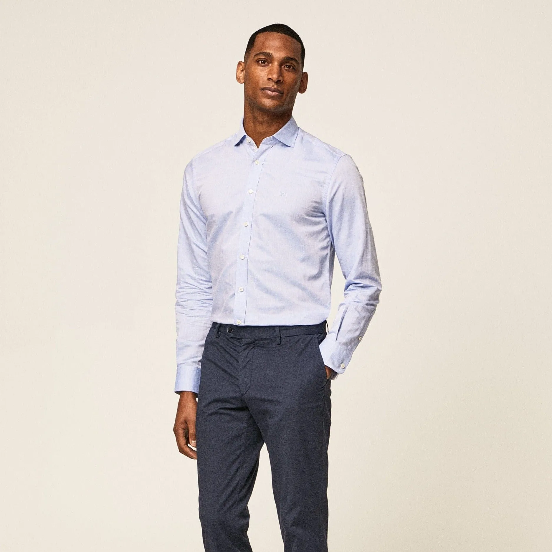 Hackett Melange Texture Multi Shirt Blue