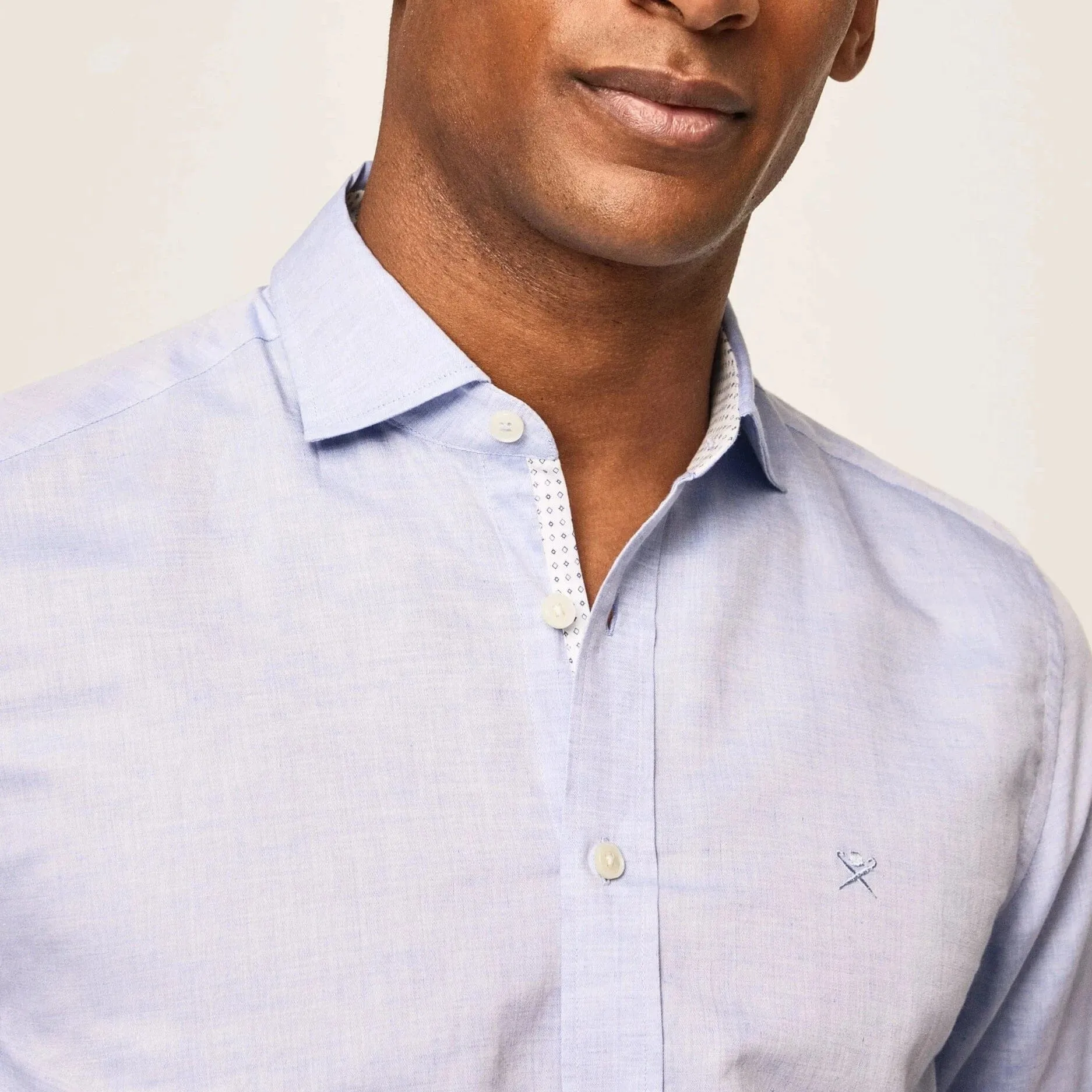Hackett Melange Texture Multi Shirt Blue