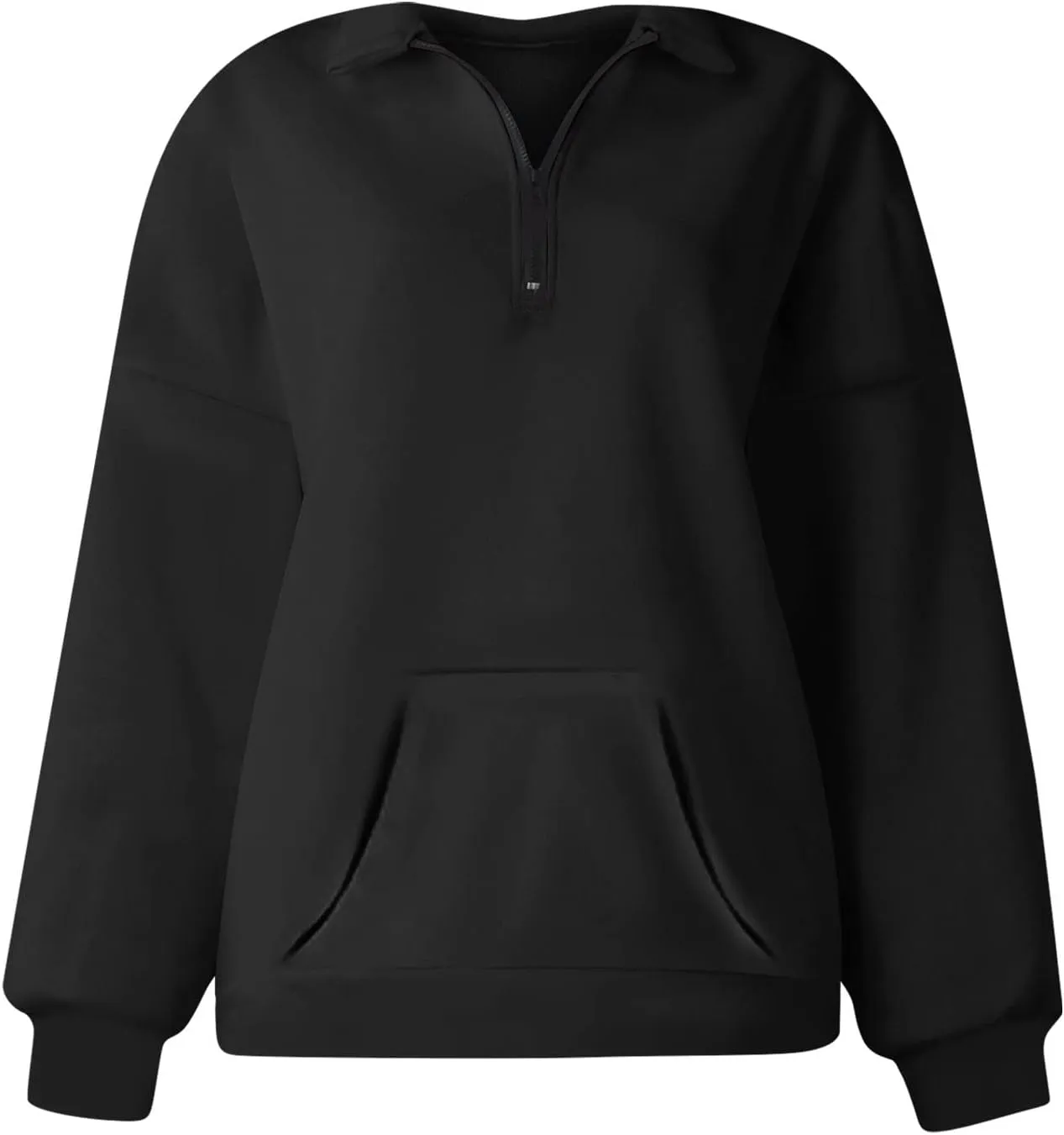 Half Zip Sweatshirt Women Pullover Long Sleeve Tops Fall 2024 Hoodies Y2K Solid Color Clothes With Pockets