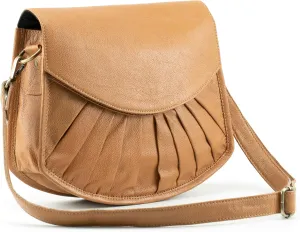 Handmade World NDM Soft Leather Womens Flapover Crossbody The Grace with Adjustable Strap & Overflap Ladies Travel Purse