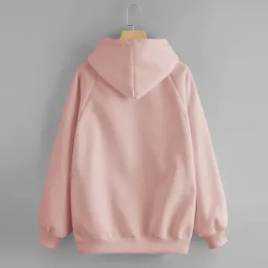 Hoodies for Women Pullover Basic Solid Long Sleeve Crewneck Sweatshirts for Teens Girls Oversized Hooded Tops