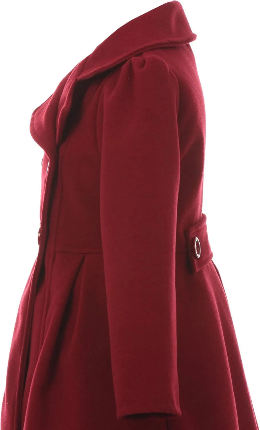 iGirlDress Coat Long Sleeve Button Pocket Long Winter Coat Outerwear