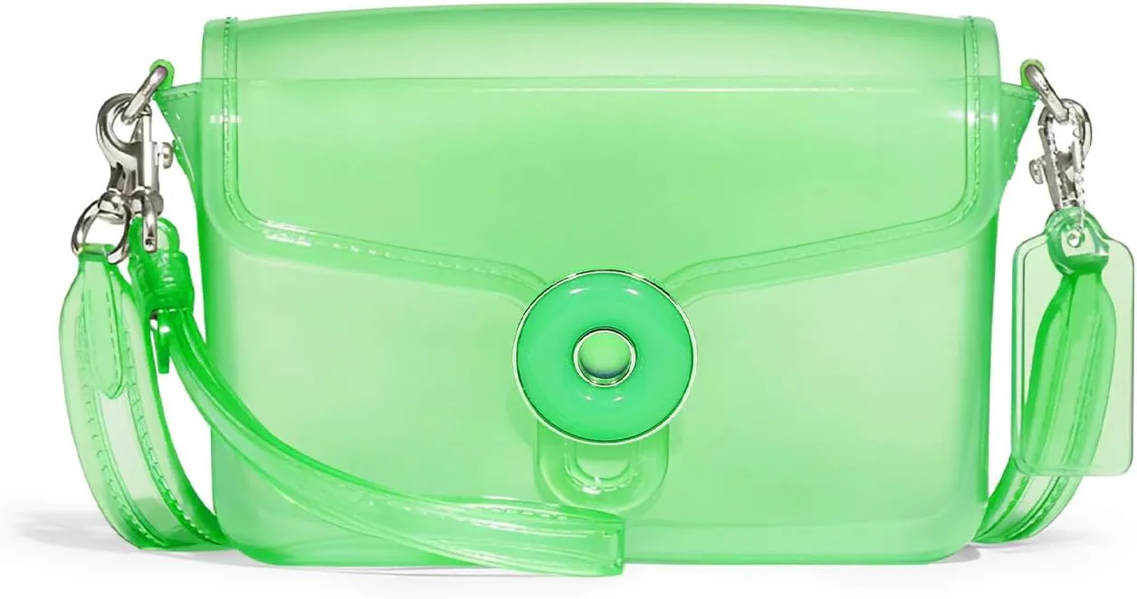 Jelly Tabby Bag - Clear Crossbody Bag for Women with Chain Vintage-Inspired Convertible Wristlet and Shoulder Bag