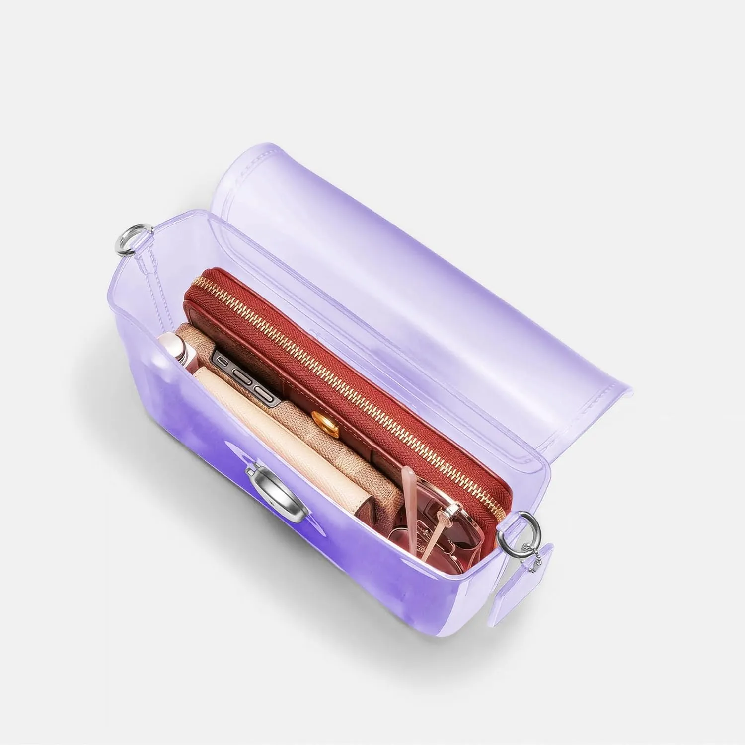 Jelly Tabby Bag - Clear Crossbody Bag for Women with Chain Vintage-Inspired Convertible Wristlet and Shoulder Bag
