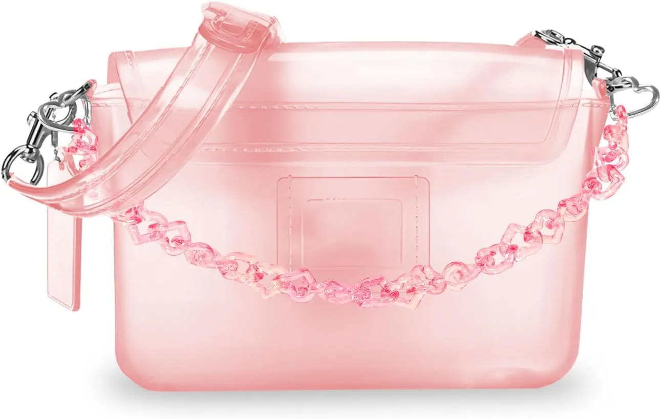 Jelly Tabby Bag - Clear Crossbody Bag for Women with Chain Vintage-Inspired Convertible Wristlet and Shoulder Bag
