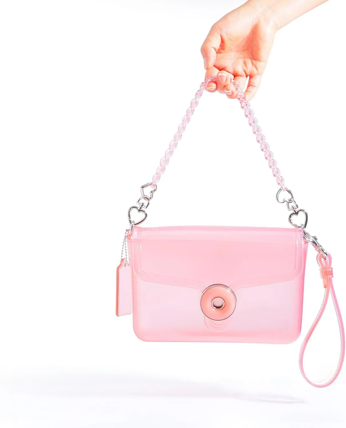 Jelly Tabby Bag - Clear Crossbody Bag for Women with Chain Vintage-Inspired Convertible Wristlet and Shoulder Bag