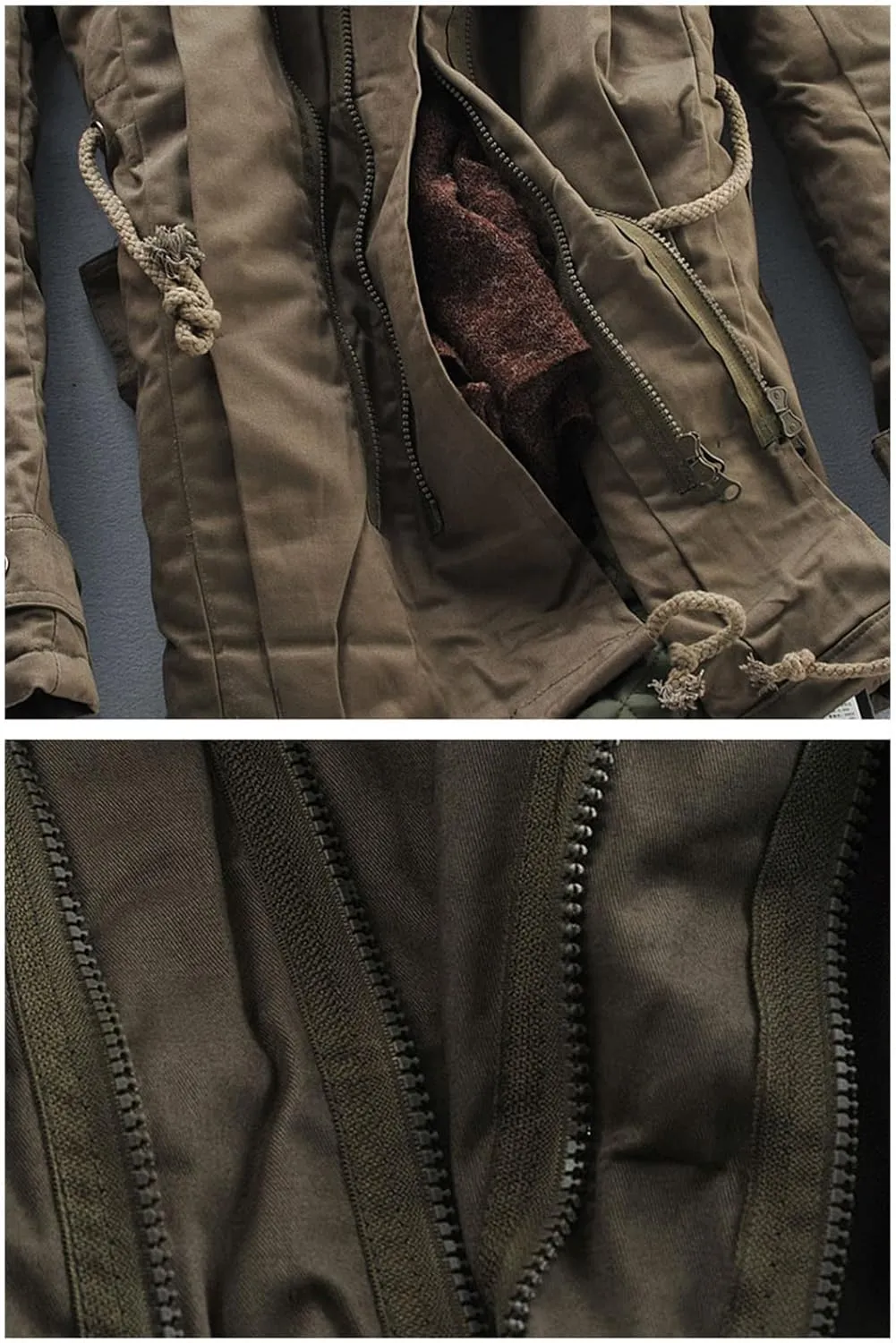 JEsilunmaMY Men's Winter Parka Warm Thick Windbreaker Plus Size Mid Length Windproof Outwear Casual Loose Cotton Padded Coat