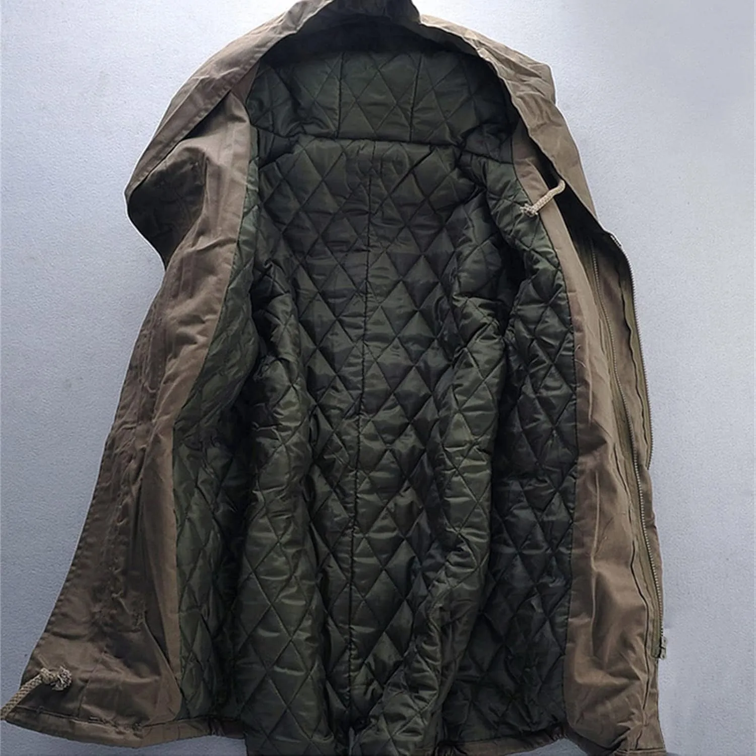 JEsilunmaMY Men's Winter Parka Warm Thick Windbreaker Plus Size Mid Length Windproof Outwear Casual Loose Cotton Padded Coat