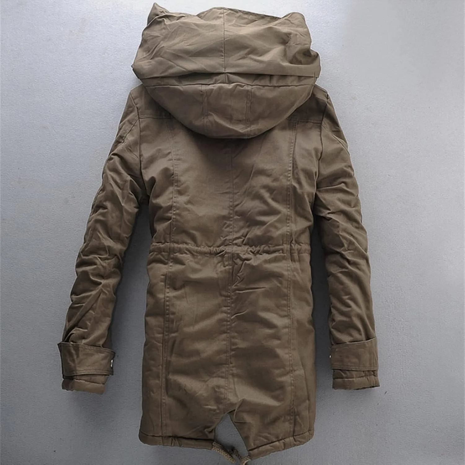 JEsilunmaMY Men's Winter Parka Warm Thick Windbreaker Plus Size Mid Length Windproof Outwear Casual Loose Cotton Padded Coat