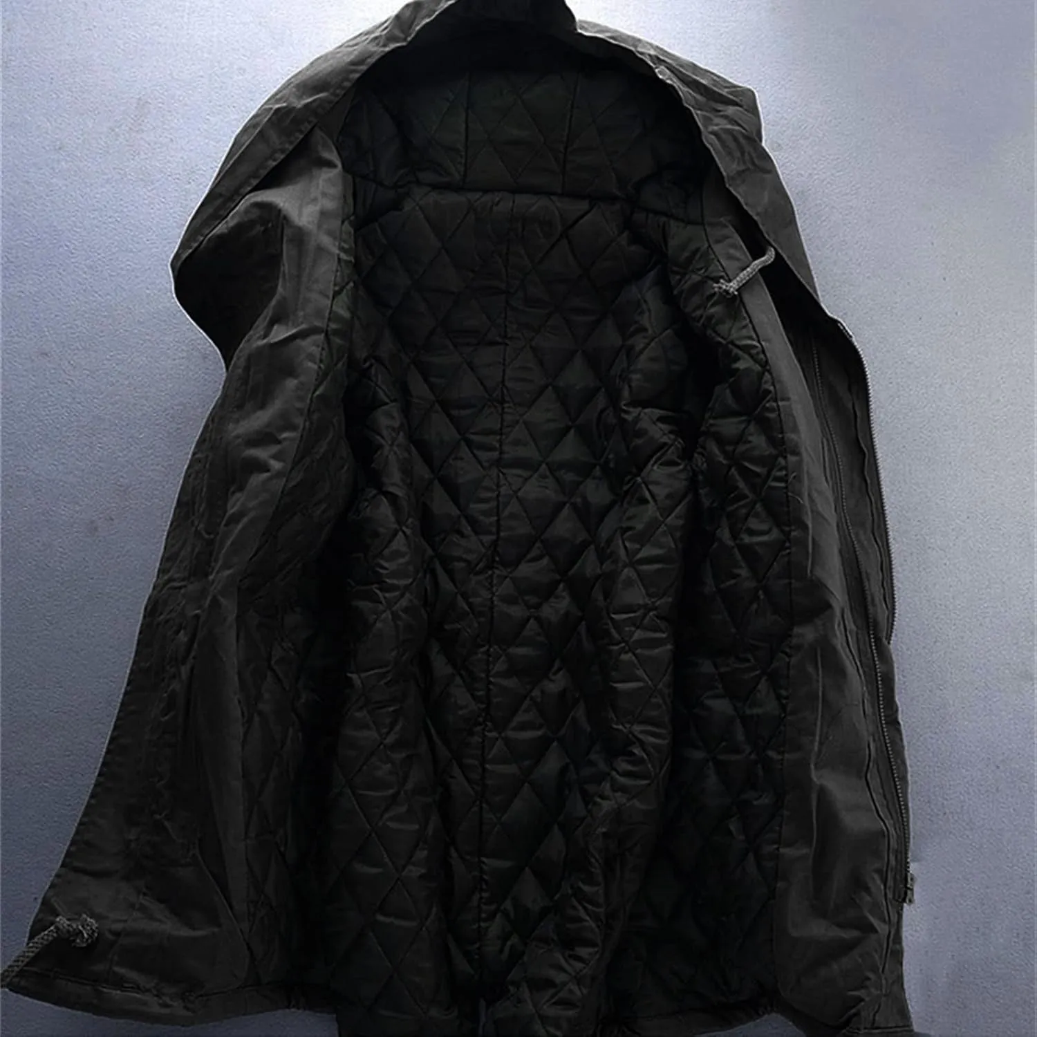 JEsilunmaMY Men's Winter Parka Warm Thick Windbreaker Plus Size Mid Length Windproof Outwear Casual Loose Cotton Padded Coat