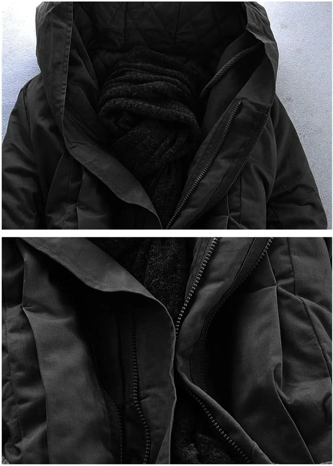 JEsilunmaMY Men's Winter Parka Warm Thick Windbreaker Plus Size Mid Length Windproof Outwear Casual Loose Cotton Padded Coat