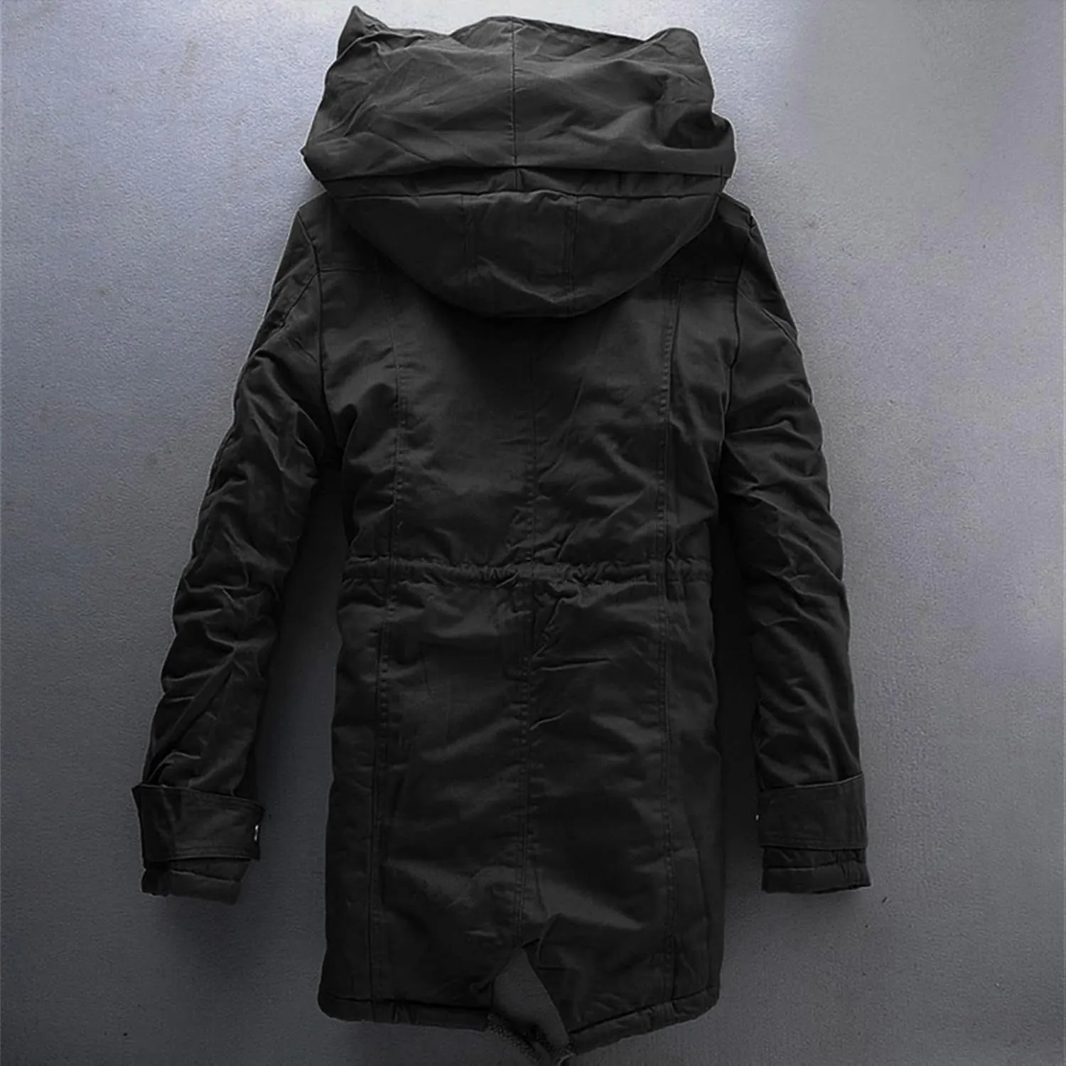 JEsilunmaMY Men's Winter Parka Warm Thick Windbreaker Plus Size Mid Length Windproof Outwear Casual Loose Cotton Padded Coat
