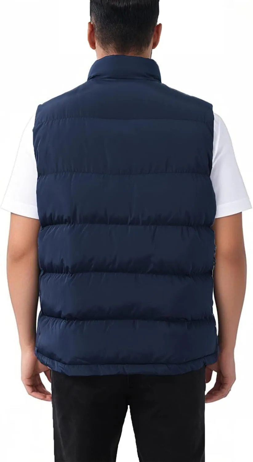 JIHUILAI Men's Puffer Vest Winter Jacket Warm Puffy Vests Men Outdoor Sleeveless Lightweight Water-Resistant Vest M To 3XL