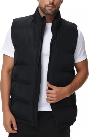 JIHUILAI Men's Puffer Vest Winter Jacket Warm Puffy Vests Men Outdoor Sleeveless Lightweight Water-Resistant Vest M To 3XL
