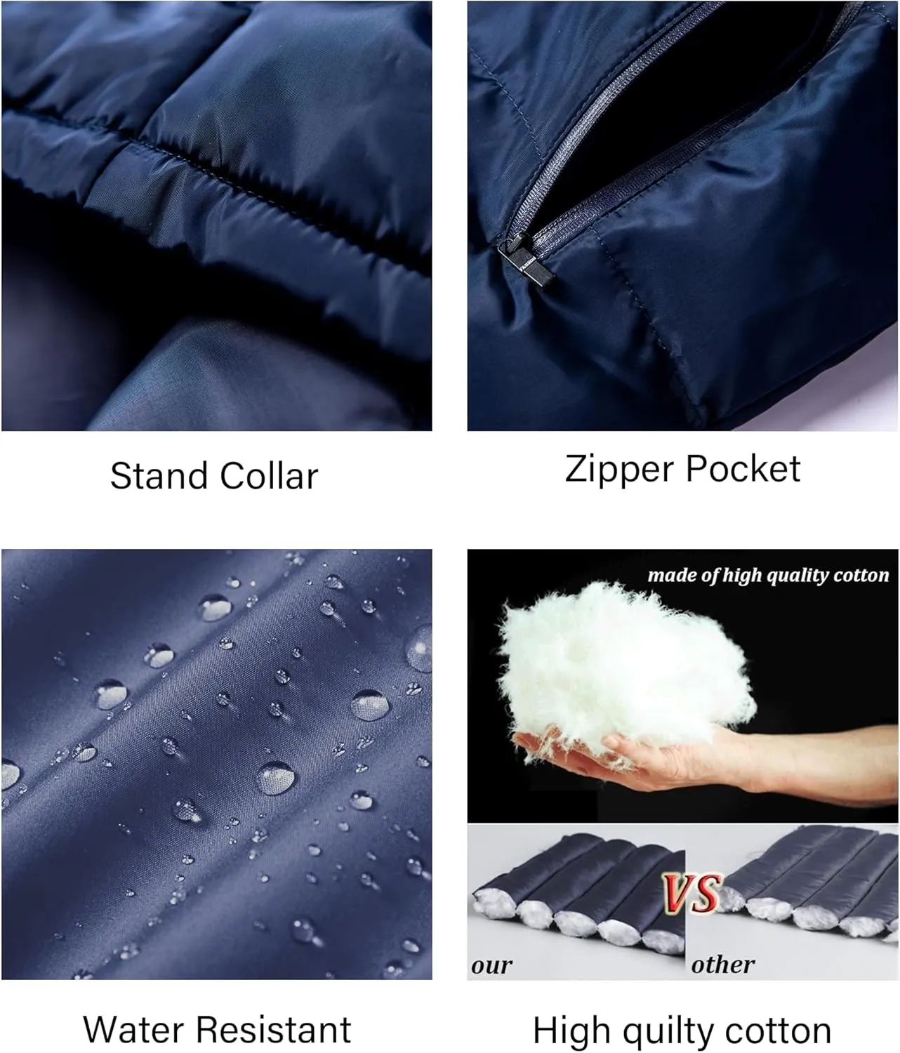 JIHUILAI Men's Puffer Vest Winter Jacket Warm Puffy Vests Men Outdoor Sleeveless Lightweight Water-Resistant Vest M To 3XL