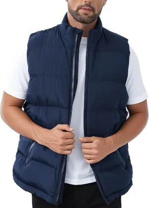 JIHUILAI Men's Puffer Vest Winter Jacket Warm Puffy Vests Men Outdoor Sleeveless Lightweight Water-Resistant Vest M To 3XL
