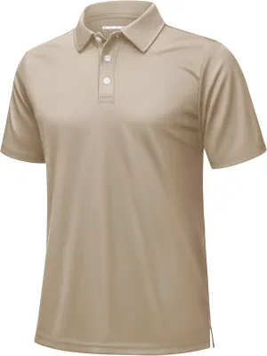 KEFITEVD Men's Polo Shirts Short Sleeve Dry Fit Collared T-Shirt Athletic Performance Polos for Running Golf Tennis