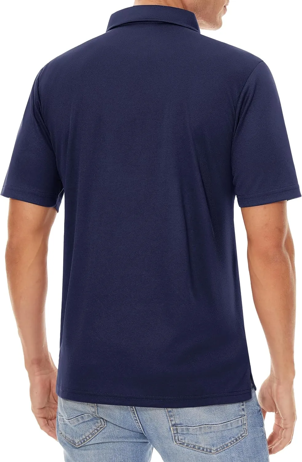 KEFITEVD Men's Polo Shirts Short Sleeve Dry Fit Collared T-Shirt Athletic Performance Polos for Running Golf Tennis