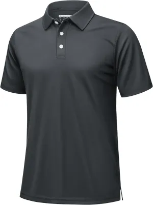 KEFITEVD Men's Polo Shirts Short Sleeve Dry Fit Collared T-Shirt Athletic Performance Polos for Running Golf Tennis