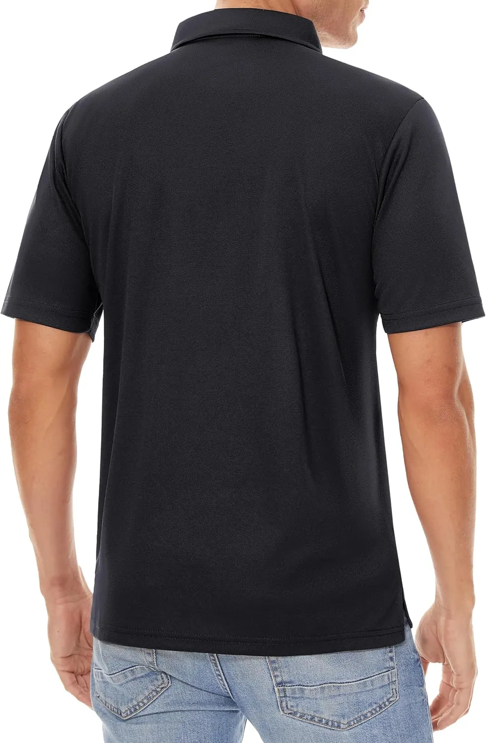 KEFITEVD Men's Polo Shirts Short Sleeve Dry Fit Collared T-Shirt Athletic Performance Polos for Running Golf Tennis