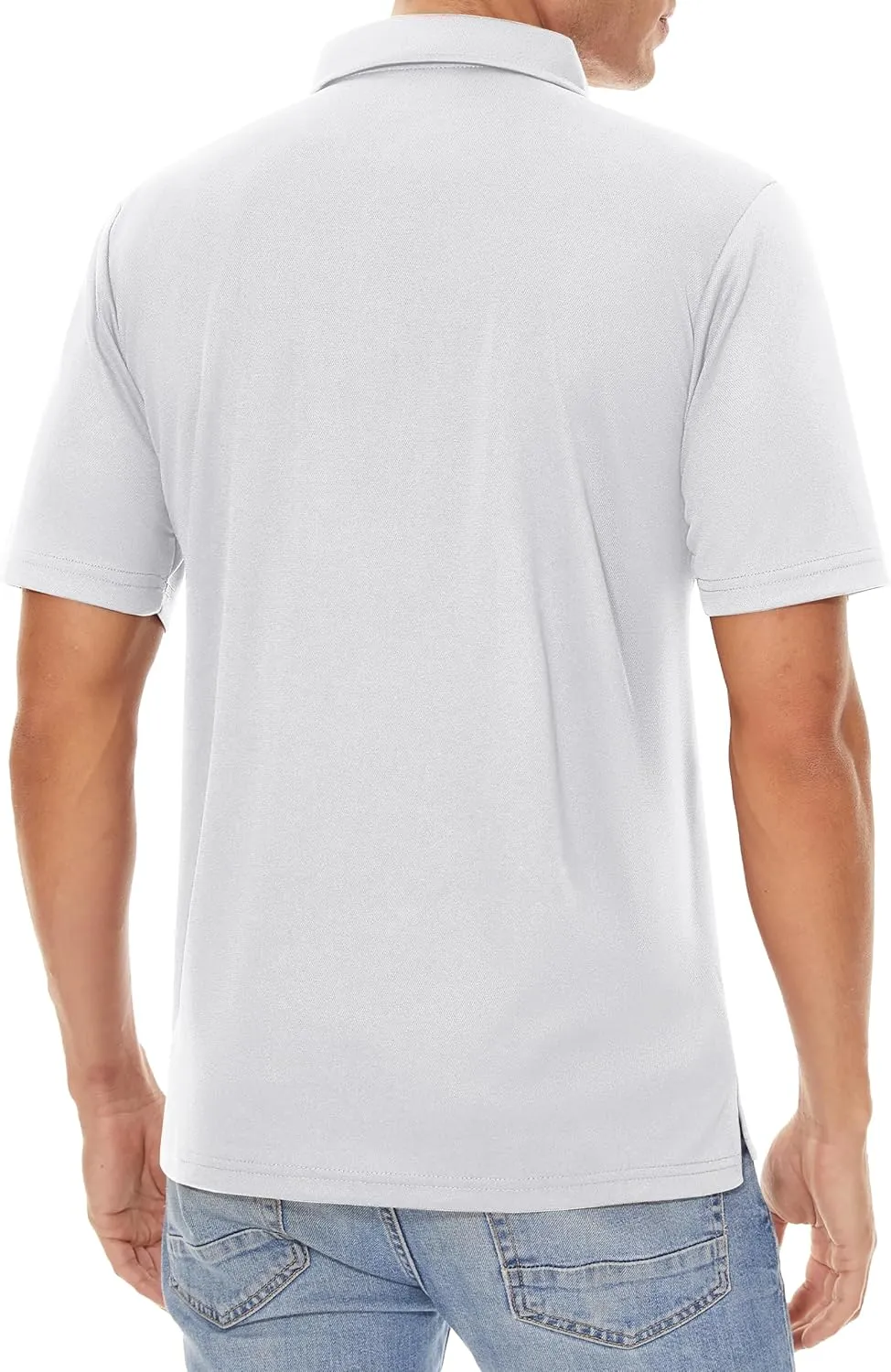KEFITEVD Men's Polo Shirts Short Sleeve Dry Fit Collared T-Shirt Athletic Performance Polos for Running Golf Tennis