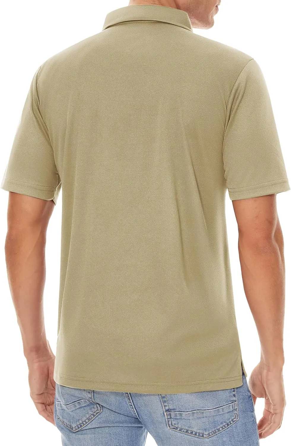 KEFITEVD Men's Polo Shirts Short Sleeve Dry Fit Collared T-Shirt Athletic Performance Polos for Running Golf Tennis