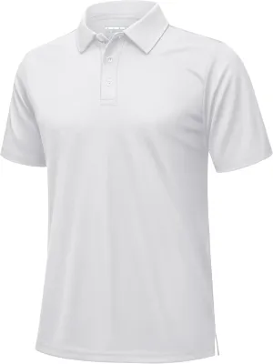 KEFITEVD Men's Polo Shirts Short Sleeve Dry Fit Collared T-Shirt Athletic Performance Polos for Running Golf Tennis