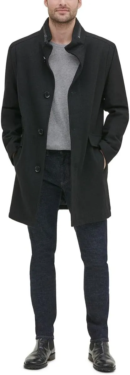 Kenneth Cole Men's Double Breasted Bib Peacoat