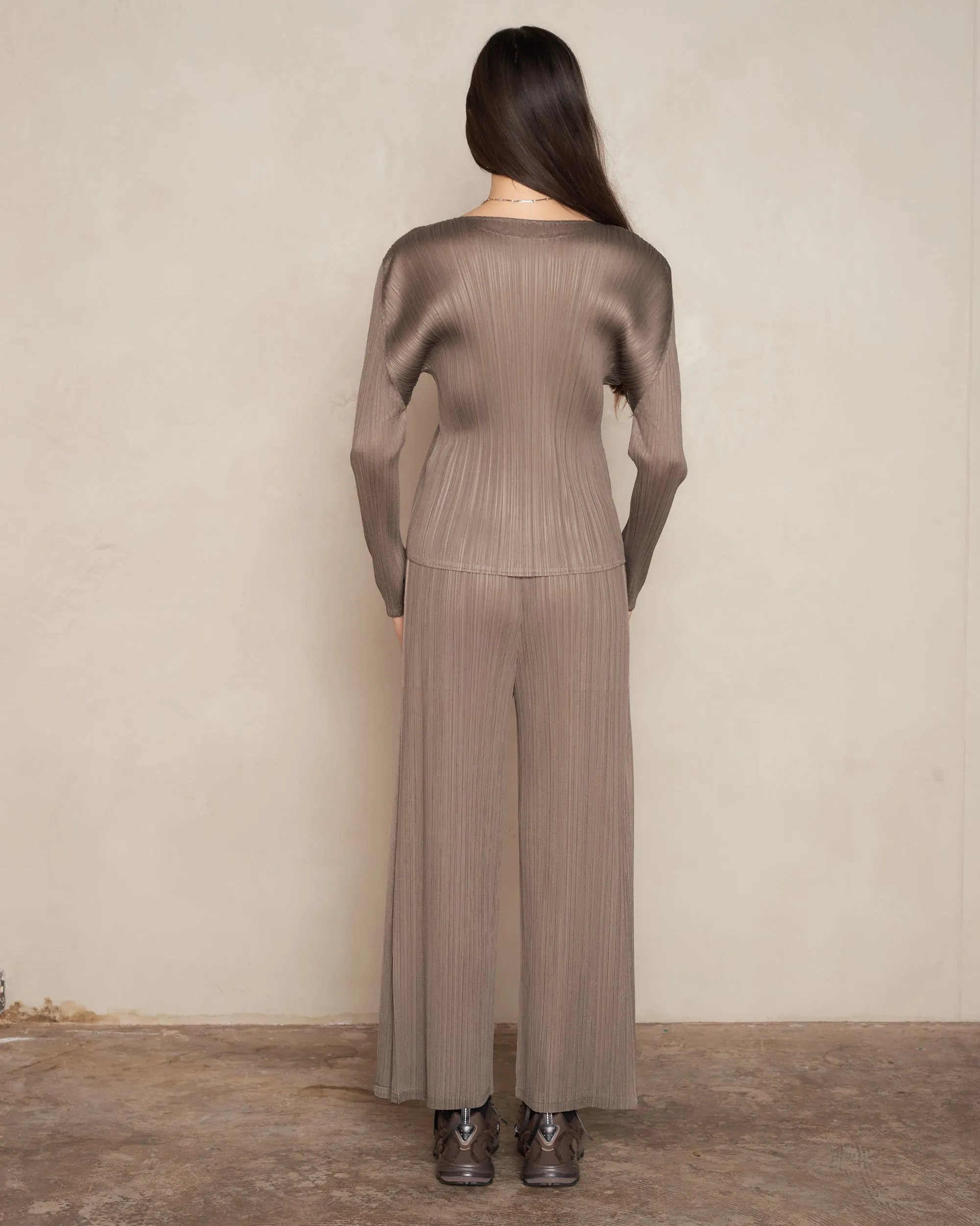 Khaki Signature Pleat Trouser
